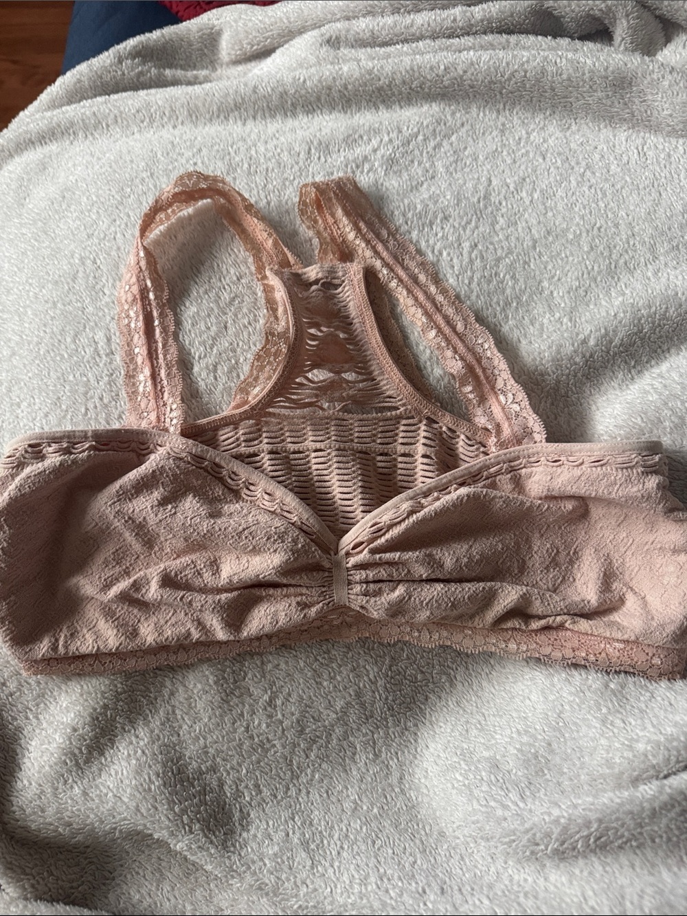 Free People Crochet-Back Bralette in Pale Pink